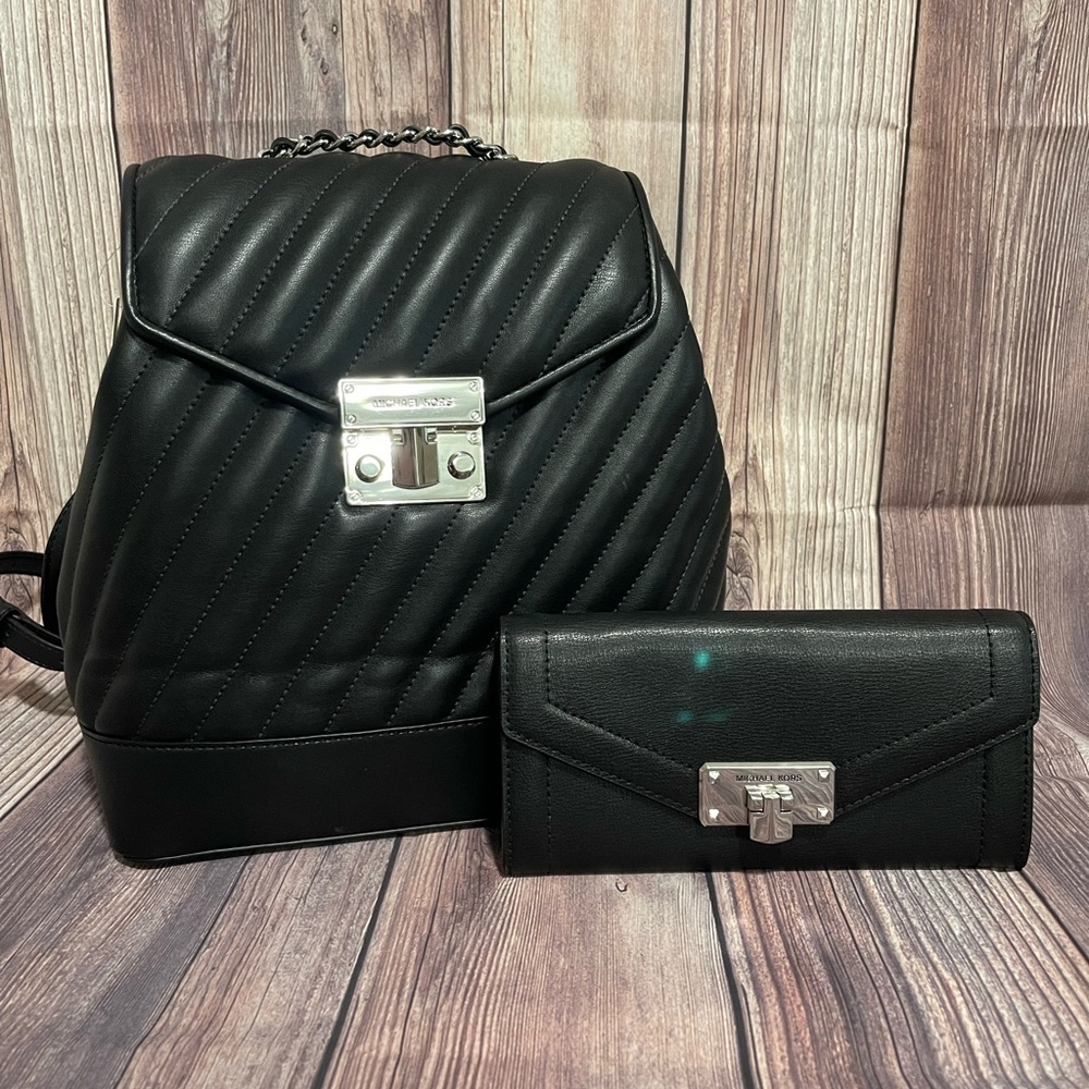 Michael Kors Backpack & Wallet Black